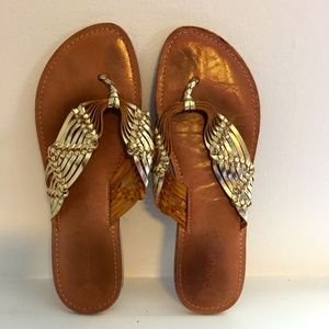 Gold Flip Flops